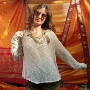 Young Fabulous & Broke cream throw on sweater